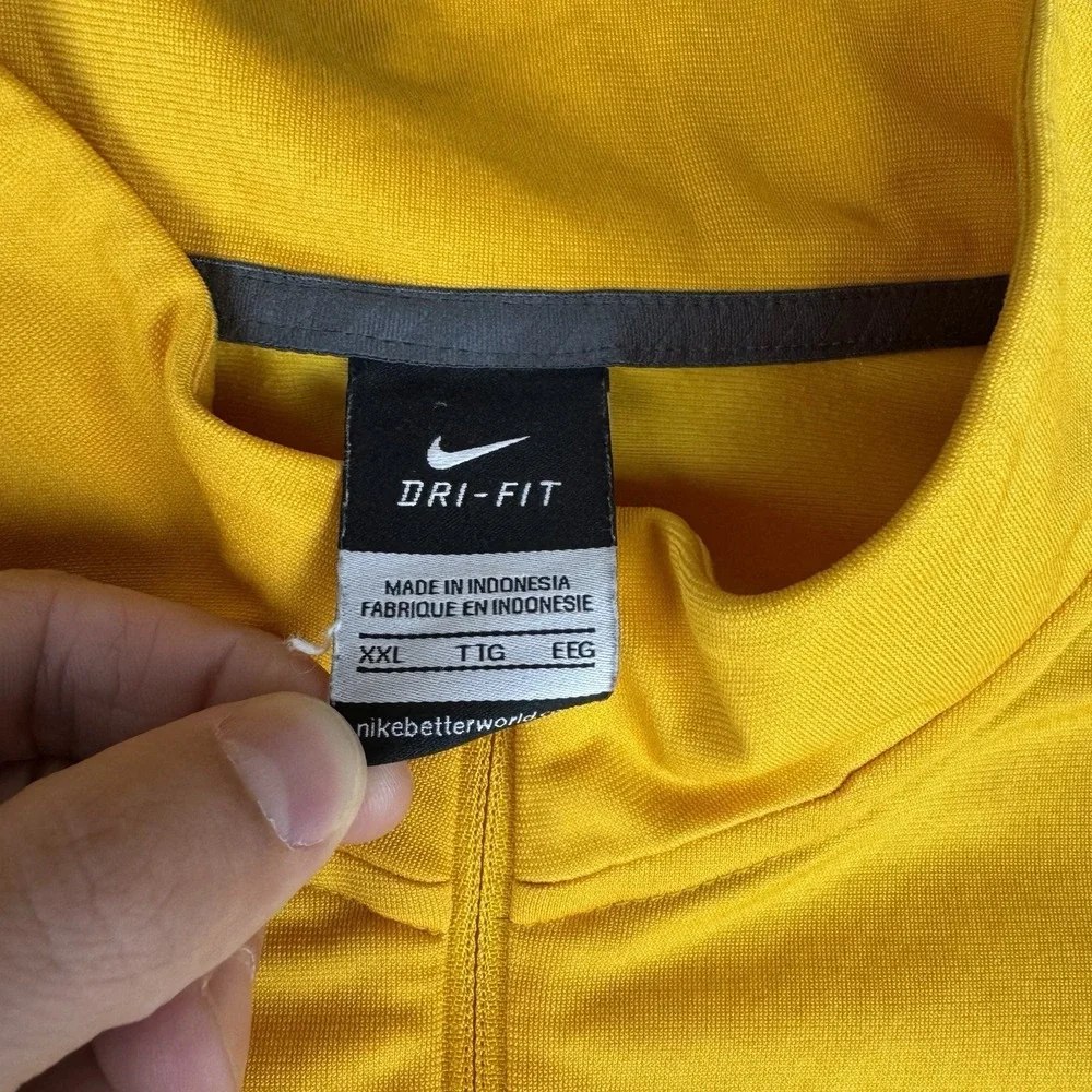 Oregon Webfoots 1/4‎ Zip Jacket Mens 2Xl Yellow Nike Dri Fit Ducks